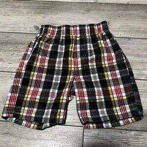 Sesame Street Plaid Shorts in Black, Red, and Yellow